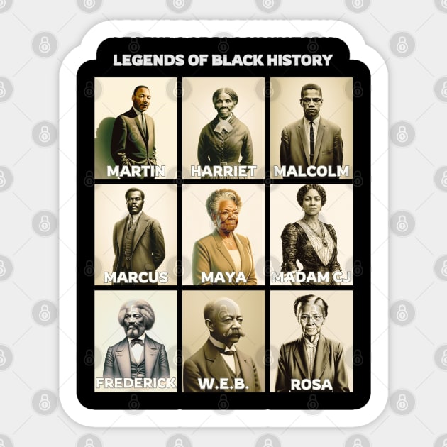 Legends of Black History Sticker by UrbanLifeApparel